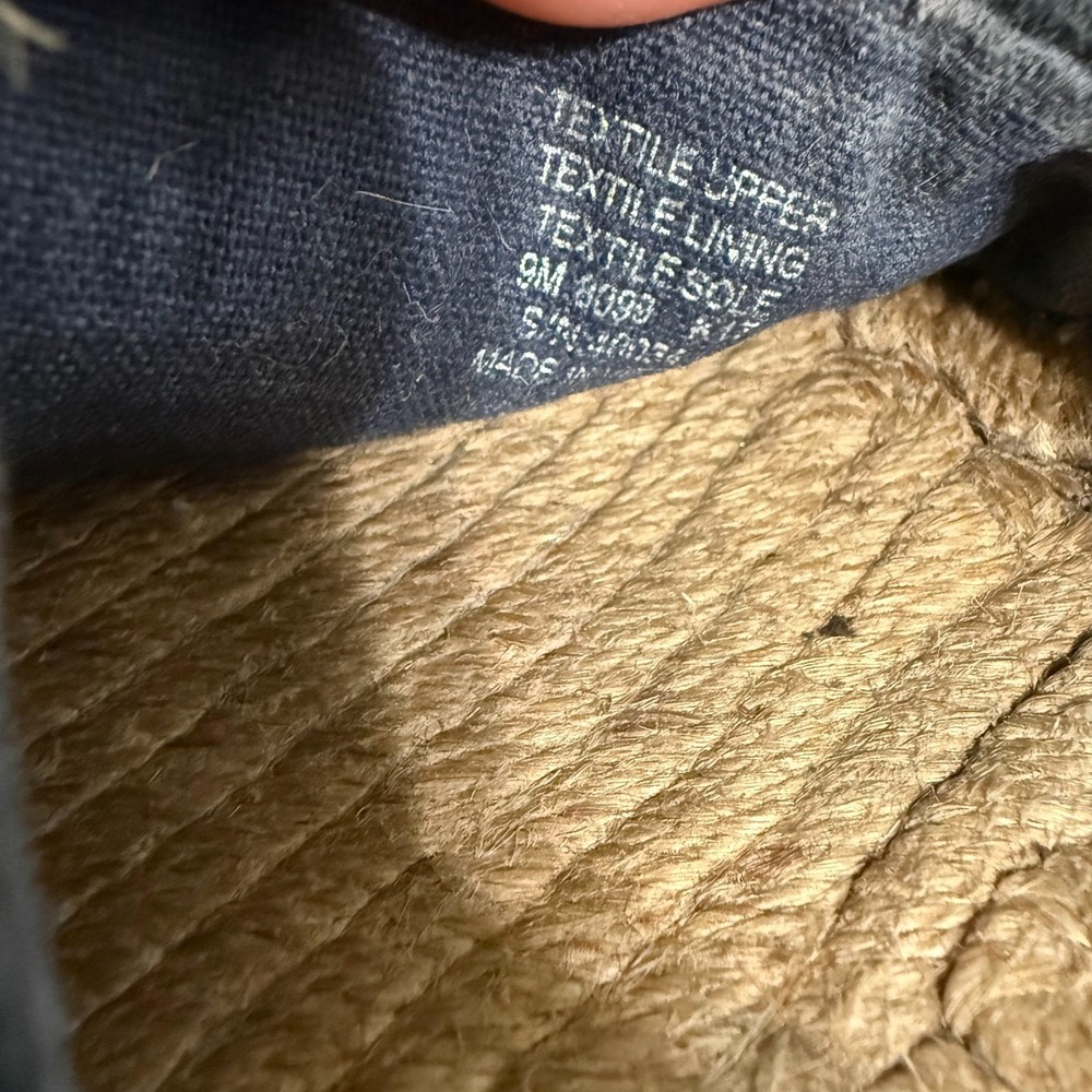Tory Burch Weston Flat Espadrilles Womens 9 Navy‎ Canvas Classic Slip-On Shoes - Picture 8 of 8